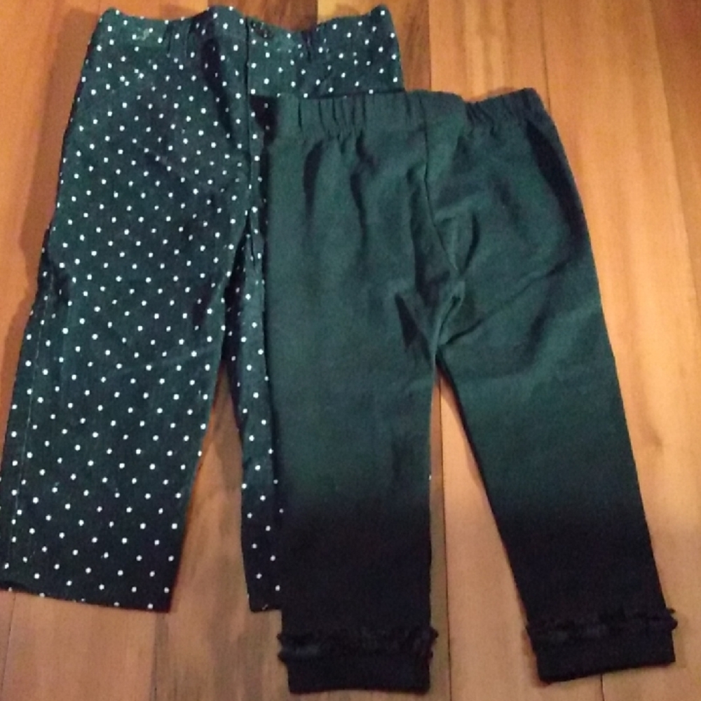 NWOT Toddler Girls 18 Months Black Leggings & Corduroy Pants, Lot of 2